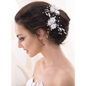 Lot de 3 épingles à cheveux de mariage en strass, perles et fleurs