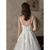 Robe de mariée Laura T 32 à 54 dentelle florale et tulle