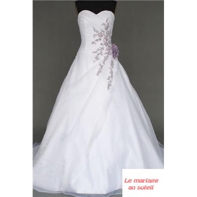 Exclusivité internet ! Robe de mariée Manon lilas et blanc T 34 a 54 
