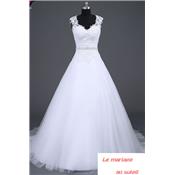 Achat en ligne. Robe de mariée Mia bretelle dentelle blanche T 34 à 54