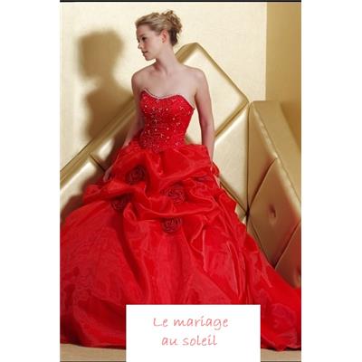 Robe de mariée Sophie rouge bustier T 36 