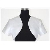 Bolro satin blanc T 36, T 38, T 40 manches courtes mariage soire