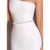 Ceinture de marie perle avec ruban organza blanche ou ivoire