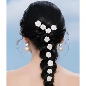 Lot de 5 épingles à cheveux de mariage argenté