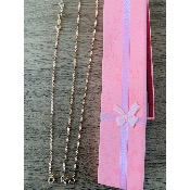 Collier de dos Eva fantaisie doré avec 4 strass 