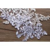 lot de 2! Dentelle 21 cm applique  coudre pour mariage, bretelles