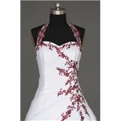 Exclusivité internet ! Robe de mariée Joy T 34 à 54 blanche et rouge bordeaux