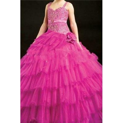 Robe fillette Cindy fuschia princesse, mini mariée