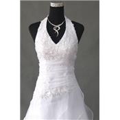 Destockage ! Robe de mariée Tiana blanche T 34 a 54 volants broderies