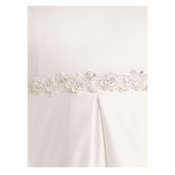 Ceinture en satin ivoire avec perles ornementales , Bianco Evento