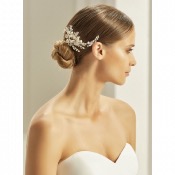Bijou de cheveu argenté et ivoire Bianco Evento peigne, coiffure 
