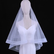 Voile de mariée 2 épaisseurs ivoire doux court