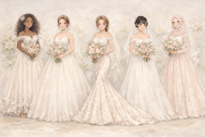 Différents styles de robes de mariée